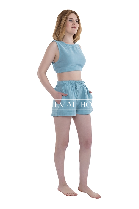 Kiko Baby Blue Crop Top and Shorts