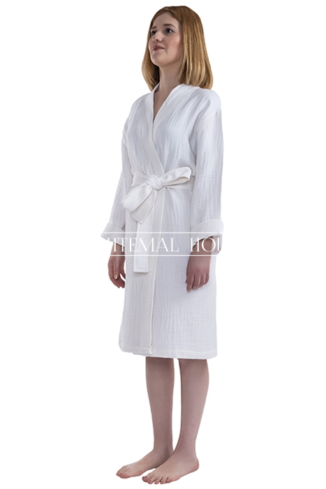 Natural Muslin Bathrobe